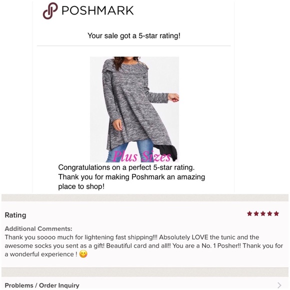 Gray Asymmetrical Plus Size Tunic - 5 Star Rated - Picture 8 of 8